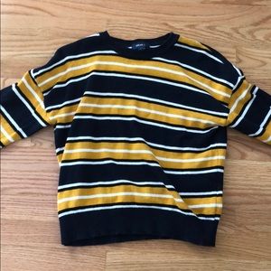 Yellow and Navy blue stripped sweater